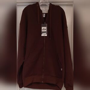 Men's Brown Zip-Up Hoodie